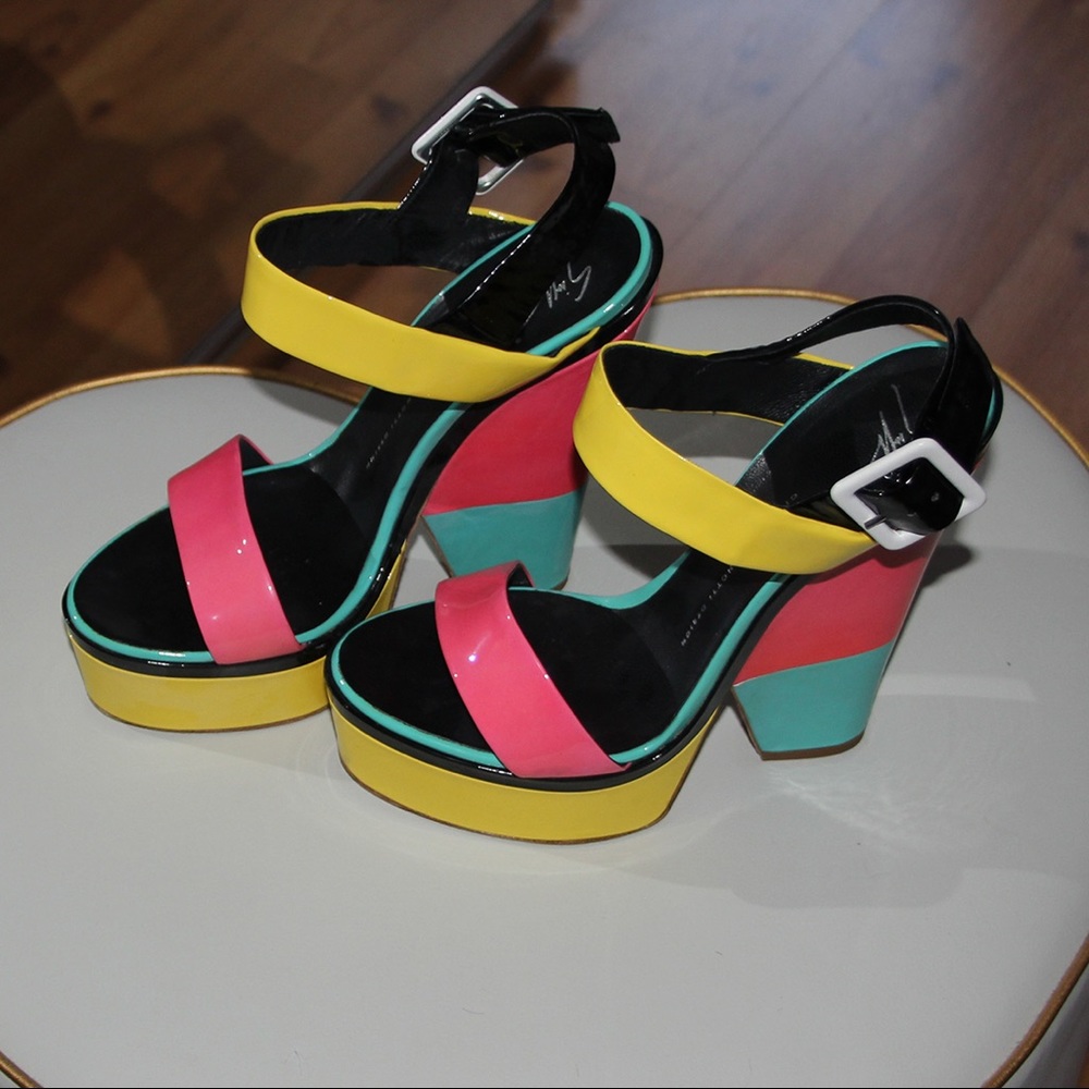 Giuseppe Zanotti Patent Leather Wedge Sandals 41